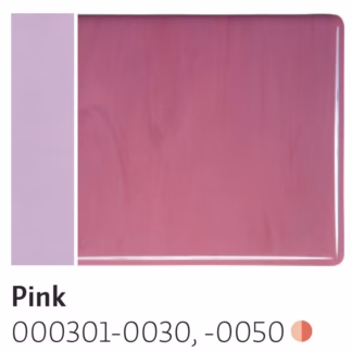 Bullseye 0301-30 3mm COE 90 pink színvált. opál fusing üveg