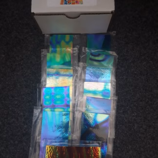 Dichroic COE90 készlet 12  db. fekete Tie Dye  üveg ATF
