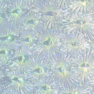 Dichroic COE90 WTCFLRSB átlátszó-kék virágmintás üveg CBS