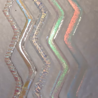 Dichroic pálca átlátszó hullámos,mintás 2mm COE96