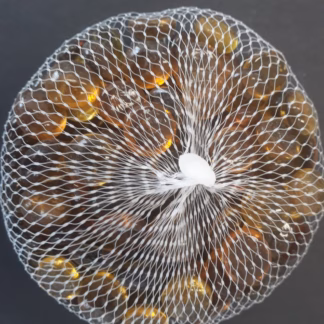 Üvegkavics áttetsző középborostyán 18/20 mm 500 gr.