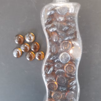 Üvegkavics áttetsző sötétborostyán  18/20 mm 500 gr.