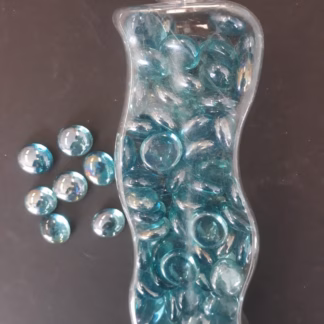 Üvegkavics áttetsző türkizkék  18/20 mm 500 gr.