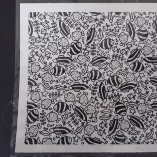 Fusingmatrica halak fekete 10 x 10 cm