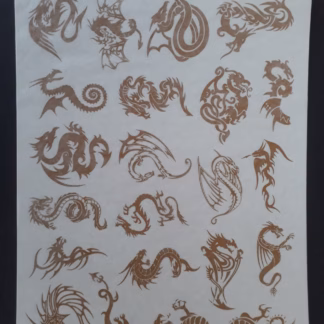 Fusingmatrica sárkányok 10 x 13 cm arany