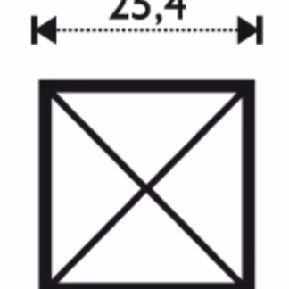 Fazettázott négyzet 2,54*2,54 cm pencil
