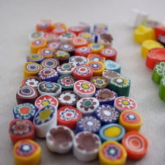 Millefiori szeletek 5-6 mm,opál