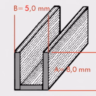 Ólomprofil U 8*5 mm