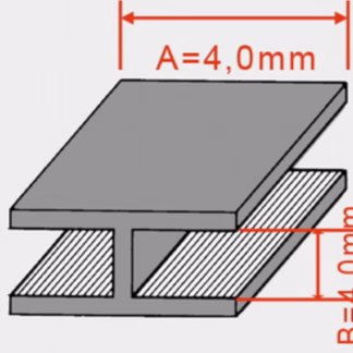 Ólomprofil H 4*4 mm