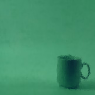 W 319 Sev sötétzöld transzp. üveg