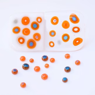 Millefiori COE 90 narancs és türkiz körök