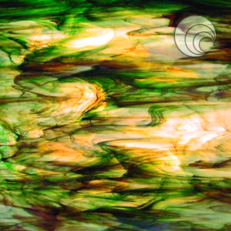 OGT 6021-86 CCF erdőzöld-barna rücskös félopál fusing üveg