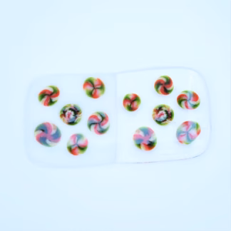 Millefiori COE 90 karácsony színei aventurinzölddel