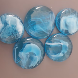 Üvegkavics áttetsző türkizkék  30/40 mm 500 gr.