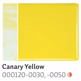 Bullseye 0120-30 3mm COE 90 kanárisárga színváltós fusing üveg 20*25 cm