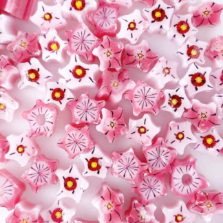 Millefiori COE 90 pink-fehér csillagok