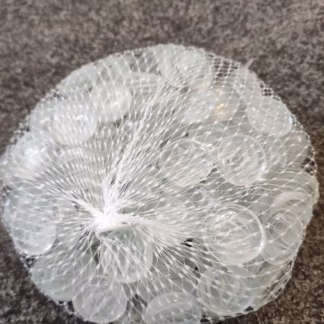 Üvegkavics áttetsző fehér csíkkal  18/20 mm 500 gr.