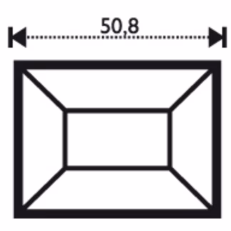 Fazettázott téglalap 3,8*5,1 cm