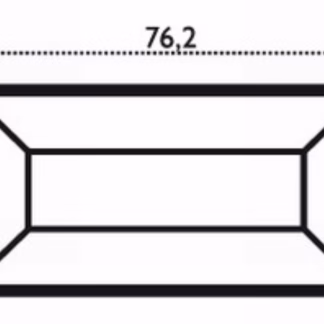Fazettázott téglalap 3,8*7,6 cm