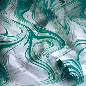 Spectrum BR Teal Barokk mintás átlátszó-zöld  üveg