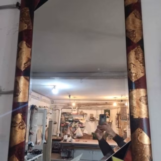 Fazettázott, tiffany betétes tükör keretezve