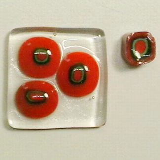 Millefiori COE 104 piros-kék-zöld 8-10 mm