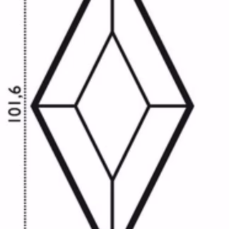 Fazettázott rombusz 51*101 mm