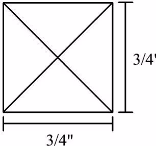 Fazettázott négyzet 1,9*1,9 cm pencil