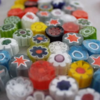 Millefiori szeletek 12-14 mm, áttetsző