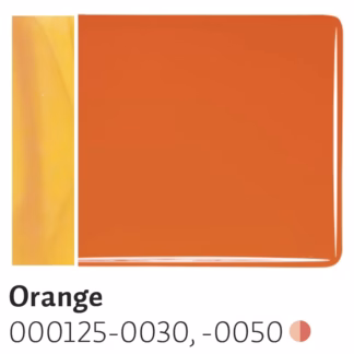 Bullseye 0125-30 3mm COE 90 narancs opál fusing üveg