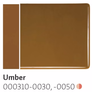 Bullseye 0310-30 3mm COE 90 barna fusing üveg