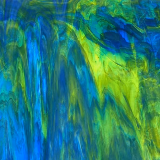 W 330 WO sárgászöld-kék félopál üveg