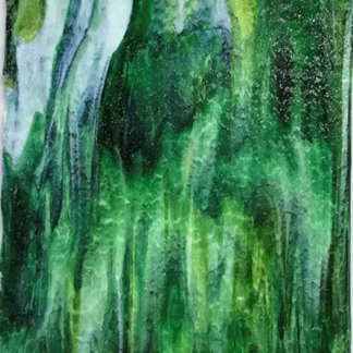 Uroboros 65-74 sárgás-zöldes rücskös félopál üveg