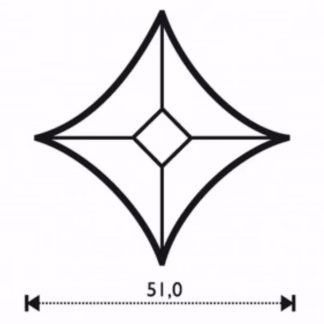 Fazettázott rombusz íves 51*51 mm