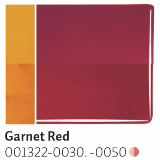 Bullseye 1322-30 3mm COE 90 gránátalma piros áttetsző színváltós fusing üveg