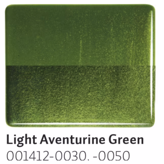 Bullseye 1412-30 3mm COE 90 világos aventurinzöld áttetsző fusing üveg