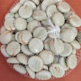 Üvegkavics opál drapp narancs csíkokkal 250 gr. 18/20 mm