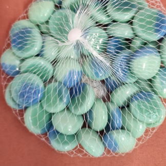 Üvegkavics opál zöld-kék keverve 250 gr. 18/20 mm