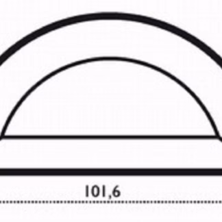 Fazettázott félkör átm. 10,14 cm