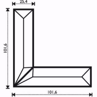 Fazettázott sarokelem 10,1*10,1*2,54 cm