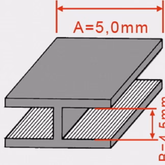 Ólomprofil H 5*4,5 mm