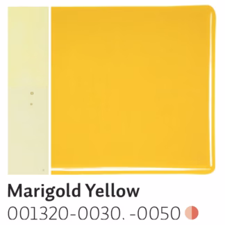 Bullseye 1320-30 3mm COE 90 sárga áttetsző színváltós fusing üveg