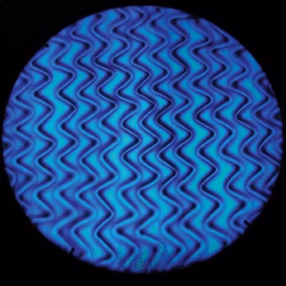 Dichroic COE90  BTBTWRSB fekete-kék hullámmintás üveg CBS